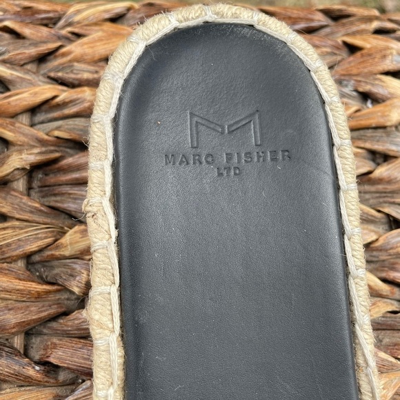 Marc Fisher Black Studded Strappy Tamie Platform Slip On Leather Espadrille Sz 8 - Picture 6 of 11